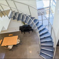 Escalera Curva de Lujo Personalizada con Diseño Arquitectónico para Proyectos de Villas de Alta Gama
