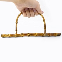 Meetee BS787 28/30cm tas jinjing, aksesori perangkat keras, anyaman bambu, dompet berbentuk gantungan, pegangan tas kayu buatan tangan
