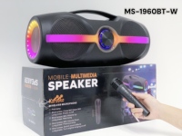 Haut-parleur portable sans fil Bluetooth avec microphone et caisson de basses 24W, lecteur sport pour la maison, cadeau, fête RGB MS-1960BT-W