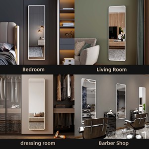 Produsen grosir meja rias kamar tidur Led Salon rambut dinding dengan lampu panjang rias berdiri cermin lantai seluruh tubuh - Product Image 6