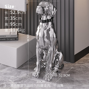 Escultura de <span class=keywords><strong>Doberman</strong></span> Pinscher de Gran Tamaño, Estilo Golden Retriever, Arte Animal Moderno, Cromado en Oro y Plata, para Decoración - Product Image 6