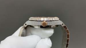 Montre de plongée mécanique de haute qualité 41 mm, mouvement ciel étoilé, aiguilles en cristal de glace, alarme, acier inoxydable - Product Image 3