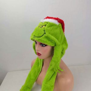 Nouveau Chapeau de Noël 2025 en Gros, Pas Cher, en Peluche Douce, avec Oreilles Mobiles (Airbag), Motifs Cerf, Père Noël, Grinch, Chapeau de Dessin Animé Mignon - Product Image 5