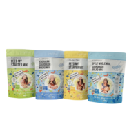 Sachet refermable mat imprimé en héliogravure personnalisé, de qualité alimentaire, étanche, pour farine, bicarbonate de soude, pain, gâteau et produits de boulangerie