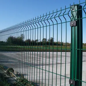 Ventas completas de fábrica Fácil instalación jardín seguridad perímetro 3D valla de malla de alambre de hierro curvado valla de poste en forma de melocotón