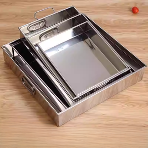 Vassoio per la casa in acciaio inossidabile 304 resistente |   Vassoio Quadrato Piatto per Cottura a Vapore, Stampo per Ejiao e Vassoio per Servire Cibo con Manico - Product Image 1