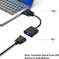 Adaptador Convertidor Activo DVI-D 24+1 a VGA 1080p para Laptop, Monitor, Proyector, Frecuencia, Par Trenzado, PVC, Adaptador DVI a VGA