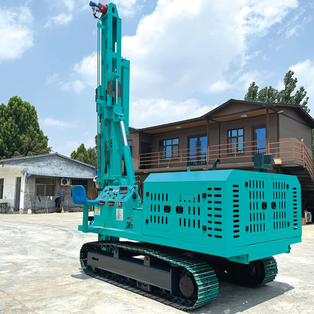 Solar Bore Well Drilling Rig Hydraulic Pile Driving Machine with 220V Motor Core Components for Pile Drilling