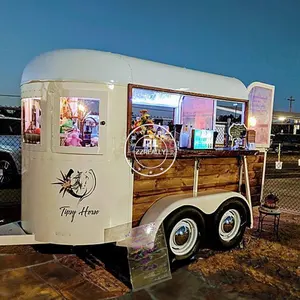Remolques de comida 2024, el carrito de comida de gofres de helado de crepé más vendido, remolque de comida con caja de caballos, Australia