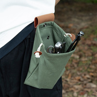 Handmatige multifunctionele fruitpluk- en voedselzoektas voor buitengebruik, op de taille te dragen gereedschapstas, opvouwbare canvas organizer met trekkoord