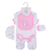 Nouvel Ensemble Pyjama Bébé en Coton Chaud avec Broderie Animale, Lot de Grenouillères et Vêtements pour Nouveau-Né