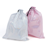 Sac à cordon en polyester pailleté, nouveau design, logo personnalisé, cadeaux, pochette de rangement pour bijoux, sacs anti-poussière pour vêtements et chaussures