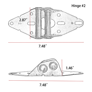 Сверхмощный 7,84X2,87X1,46 дюйма Нержавеющая #2 железные петли двери гаража комплект современных Регулируемых петель двери гаража - Product Image 2