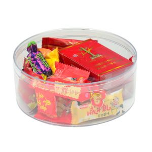 Boîte de rangement ronde en plastique PS transparent de 15 cm avec couvercle, qualité alimentaire, pour biscuits, cadeaux de mariage, emballage de bonbons - Product Image 1