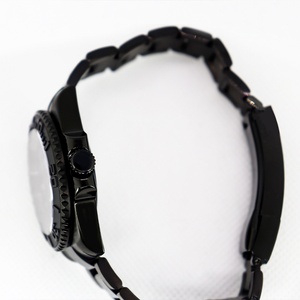 Montre-bracelet au design simple, acier inoxydable, résistance à l'eau 3 ATM, 40 mm, noire, mécanique automatique - Product Image 3
