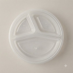 HACAMY 3-Compartment Disposable PP Plastic <b>Takeaway</b> <b>Containers</b> <b>with</b> <b>Lids</b>, Meal Prep Food Boxes for Restaurant Service, Catering - Product Image 1