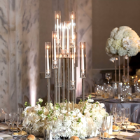 Candelabros de Acrílico Transparente para Centros de Mesa de Boda, Decoración, Portavelas para Bodas
