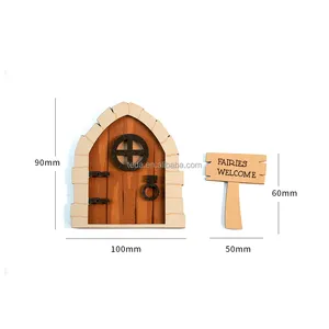 Kit de artesanato de porta de fada DIY de madeira com árvore de Natal para decoração de casa de Natal personalizada