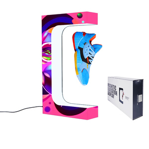 Men's Casual Shoes Magnetic Floating Led Lighting Levitating Shoe Display Stand Hiking Shoes Display Racks with LED Light