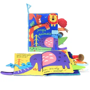 Bé giáo dục sớm vải cuốn Sách chống rách rừng mềm cuốn sách bé vải đồ chơi động vật giác ngộ trẻ em Đồ chơi cuốn sách