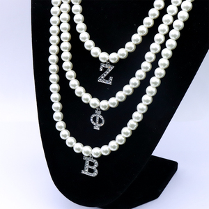 Nuovo rilascio di sorellanza Zeta Phi Beta Design greco ZPB lettera ciondolo che fa dichiarazione collana di perle con perline - Product Image 2