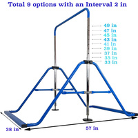 Barre de gymnastique pliable et mobile, hauteur réglable, équipement d'entraînement à domicile, barre horizontale pour enfants et filles