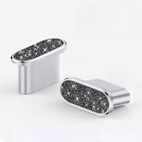 Bouchons anti-poussière en métal avec paillettes TYPE-C pour iPhone 15 16 17 Pro Max Plus – Protection universelle pour port de charge Type C