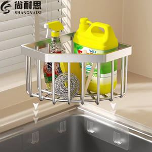 ชั้นวางของติดผนังสแตนเลสทรงสี่เหลี่ยมขนาด M สำหรับระบายน้ำ แห้งเร็ว ใช้ในครัว - Product Image 2