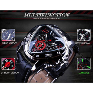 Jaragar التلقائي الميكانيكية التقويم الرياضة الساعات تصميم الطيار الرجال المعصم ووتش العلامة التجارية الفاخرة الأزياء الذكور الجلود - Product Image 4