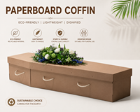 Ataúd para Adultos de Estilo Europeo, Hecho de Papel Sólido, con Acabado en Satén y Zinc, para Entierro Funerario, Ecológico, Color Personalizado