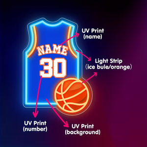 Op maat gemaakte neonreclame - Gepersonaliseerde UV-geprinte wanddecoratie - Dimbare LED-verlichting - Perfect USB-aangedreven cadeau voor de kamer - Product Image 1
