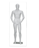 Maniquí de Exhibición de Lujo para Tienda de Moda, Masculino, Blanco, Musculoso, de Cuerpo Completo, de Plástico, en Posición de Pie, 185 cm, Estilo Europeo, Marca Luoben