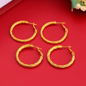 Bijoux de mode, boucles d'oreilles torsadées irrégulières pour femmes, boucles d'oreilles rondes pour femmes - Product Image 2