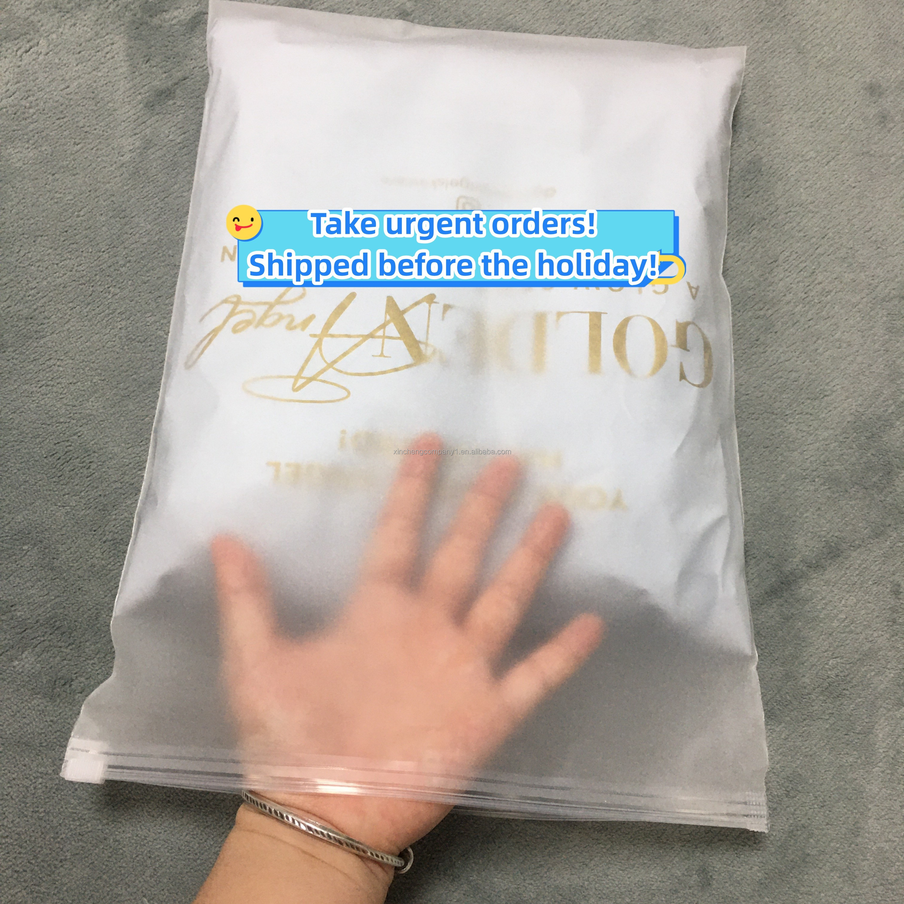 High Quality With logo Recycled Plastic Bag Zipper logo Plastic Bag Plastic Zipper Bag Packaging for Garment Clothing
