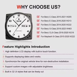 Reloj Inteligente Electrónico Navihua para Automóvil, Reloj Inteligente Montado en el Automóvil, Pantalla de Tiempo en el Centro de Control para Benz Clase C, E, S, G, CLS - Product Image 2
