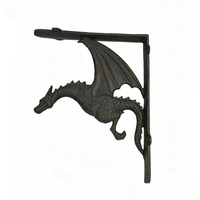 Support d'angle mural triangulaire en fonte en forme de dragon, étagère de rangement suspendue, style Art Déco, support de charge durable