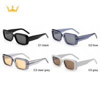 Lunettes de soleil polarisées rectangulaires en acétate à monture intégrale, style rétro années 90, unisexe, pour l'extérieur, avec verres TAC, idéales pour les vacances d'été