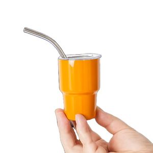 Vaso térmico mini de acero inoxidable ecológico personalizado de 2oz 3oz con pajita, aislamiento térmico de 6 horas para bodas, fiestas y bares - Product Image 1