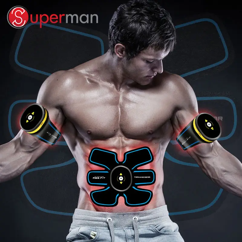 Electrical Wireless ABS Six Pack Abdominal Belt Machine Relax Tone Trainer 6 in 1 Slimming EMS Muscle Stimulator Massager