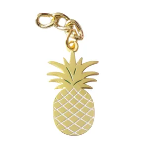 Promotion Gold Metall goldene benutzer definierte Frucht Ananas Form Mini Schlüssel bund