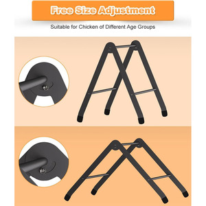 Soporte para gallinas de metal resistente, ajustable, para uso en gallineros de jardín, de acero al carbono negro. - Product Image 3