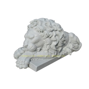 Mármol <span class=keywords><strong>blanco</strong></span> sueño León estatua jardín Animal calle paisaje decoración diseño elegante piedra arte escultura - Product Image 3