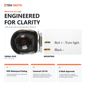Universal Motorrad LED-Licht SLIVER ZINC ALLOY Gehäuse blinkende Anzeige <span class=keywords><strong>Mini</strong></span> Blinker wasserdichter Blinker für Roller - Product Image 3