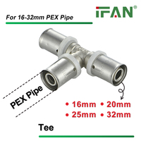 IFAN Raccords de Pression en Laiton de Haute Qualité pour Tuyaux PEX : Coude, Té, Raccord de Couplage pour Conduites d'Eau PEX