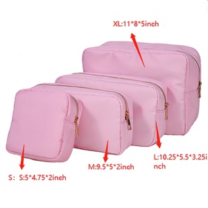 Wholesale Personalised Custom logo <b>Large</b> Capacity Nylon Letter Patches Zipper Travel Toiletry <b>Makeup</b> <b>Bags</b> Pouch <b>Bag</b> Cosmetic - Product Image 6