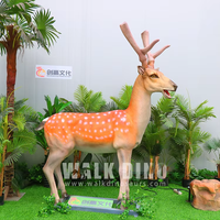 Lebensechtes anima tro nisches Sika-Hirsch modell mit realistischer Soundeffekt-Fernbedienung für die Landschafts dekoration des Schul zoo Safari Park