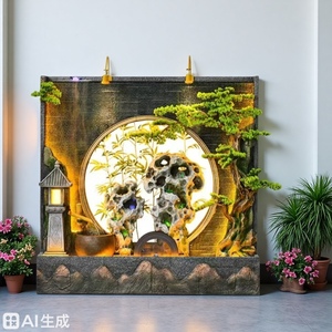 Cascade murale d'eau artificielle irrégulière <span class=keywords><strong>en</strong></span> résine LED étanche, rocher décoratif, écran de séparation, fontaine, ornements pour bassins domestiques - Product Image 3