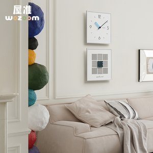 WOZOOM Simple <strong>Square</strong> <strong>Wall</strong> <strong>Clocks</strong> Nordic Modern Home Decor Punch-Free <strong>Clock</strong> Mute MDF Pine Dial <strong>Clock</strong> - Product Image 6
