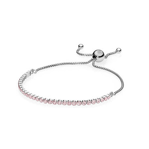 <span class=keywords><strong>Pulsera</strong></span> de Plata 925 Panjiadora, Oro Rosa, Arcoíris Brillante, Diamante Moissanita, <span class=keywords><strong>Pulsera</strong></span> Ajustable, <span class=keywords><strong>Pulsera</strong></span> Básica de Moissanita DIY - Product Image 2
