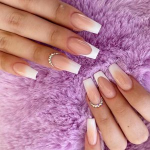 Uñas Postizas Cortas Estilo <span class=keywords><strong>Ballet</strong></span>, Estilo Francés Simple y Dulce, Estilo Europeo y Americano. - Product Image 4